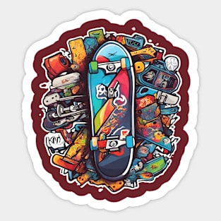 new colorfull skate board Sticker